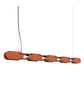 Chain 158cm LED Bar Pendant Ceiling Light Red Ochre 4000K-1