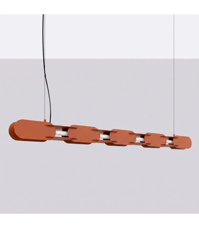 Chain 158cm LED Bar Pendant Ceiling Light Red Ochre 4000K-2