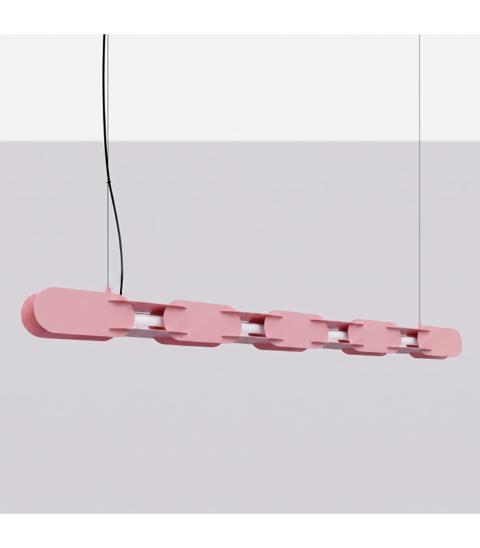 Chain 158cm LED Bar Pendant Ceiling Light Pink 4000K-2