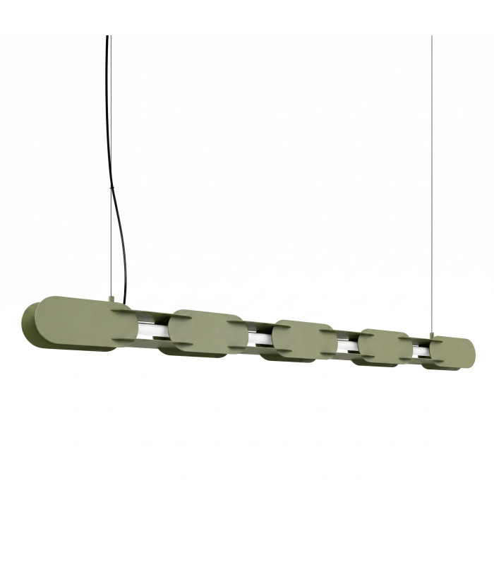 Chain 158cm LED Bar Pendant Ceiling Light Olive Green 4000K-1