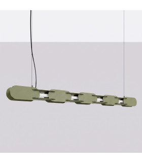 Chain 158cm LED Bar Pendant Ceiling Light Olive Green 4000K-2