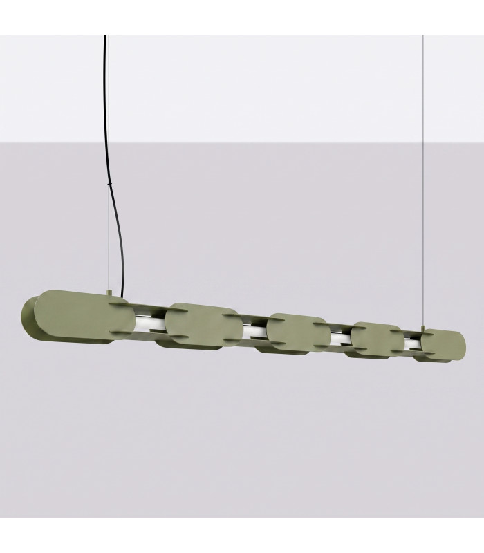 Chain 158cm LED Bar Pendant Ceiling Light Olive Green 4000K-2