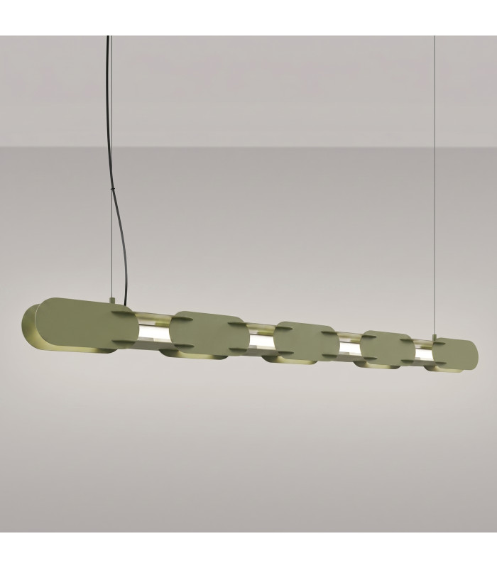 Chain 158cm LED Bar Pendant Ceiling Light Olive Green 4000K-3