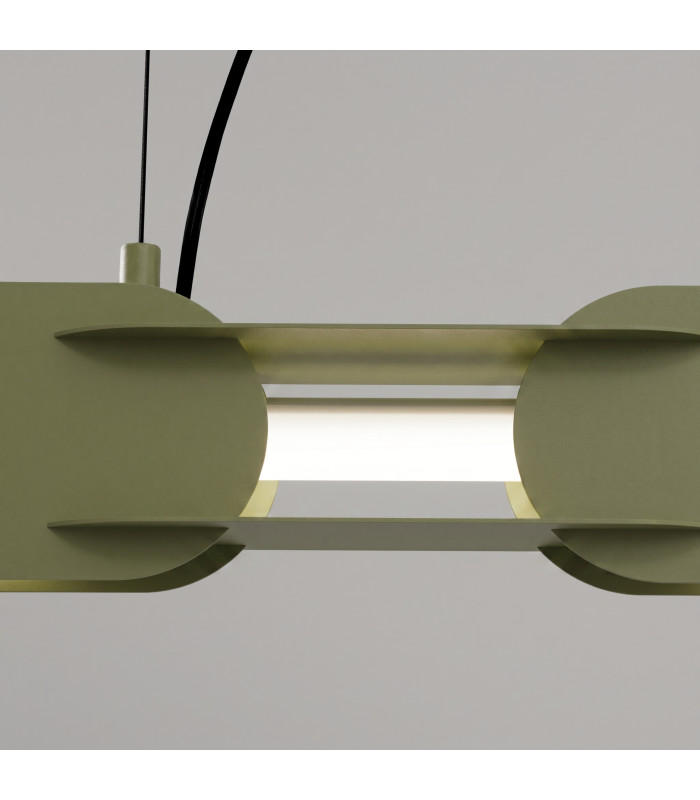 Chain 158cm LED Bar Pendant Ceiling Light Olive Green 4000K-4
