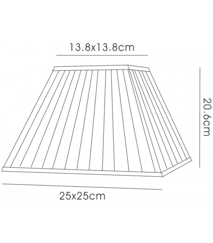 Square Pleated Fabric Shade Black 138, 250mm x 206mm - 3