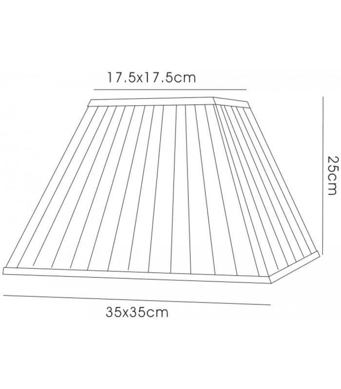 Square Pleated Fabric Shade Black 175, 350mm x 250mm - 3