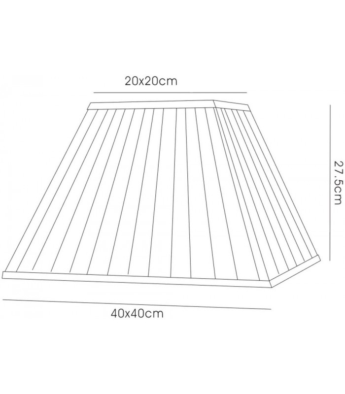 Square Pleated Fabric Shade Ivory 200, 400mm x 275mm - 3