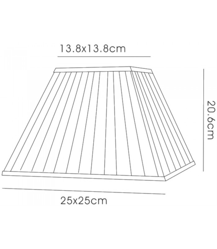 Square Pleated Fabric Shade White 138, 250mm x 206mm - 3