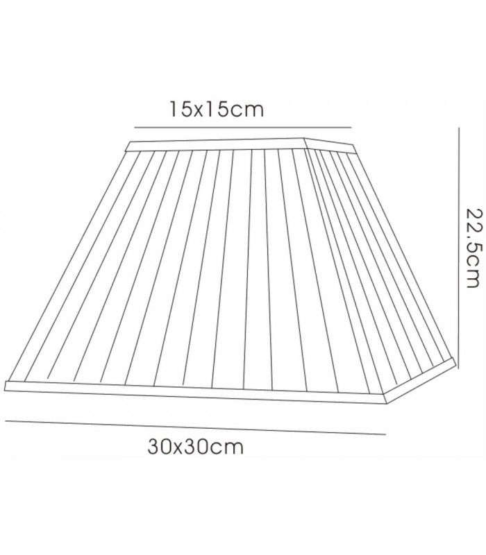 Square Pleated Fabric Shade White 150, 300mm x 225mm - 3