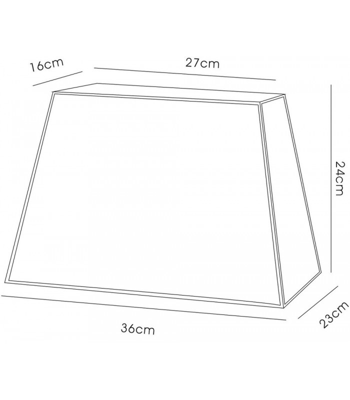 Rectangular Plain Fabric Shade, 270, 360x 240mm, White - 3