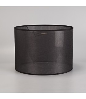 Round Shade Medium Sheer Weave Fabric Black 300mm x 220mm - 2