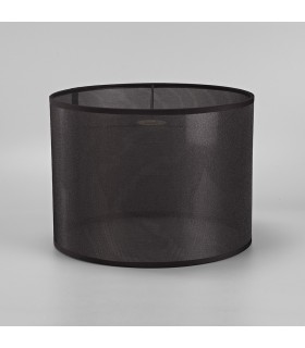 Round Shade Large Sheer Weave Fabric Black 350mm x 250mm - 2