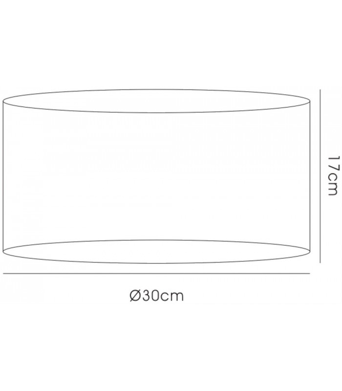Round Fabric Shade Ivory Cream 300mm x 170mm - 3