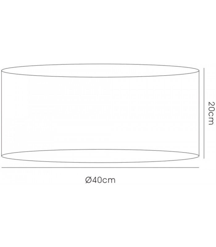 Round Fabric Shade Ivory Cream 400 x 200mm - 3