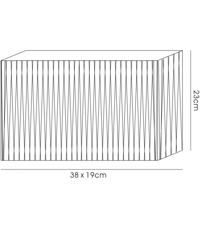 Rectangle Organza Shade, 380x190x230mm, Cream, For Table Lamp - 3