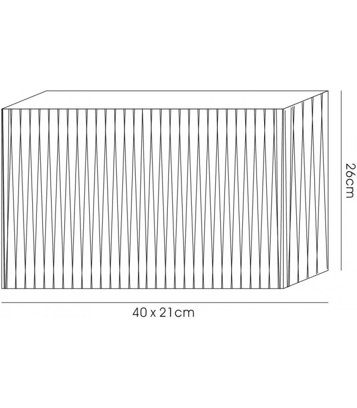 Rectangle Organza Shade, 400x210x260mm, Cream, White, For Floor Lamp - 3