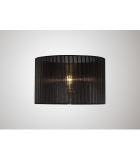 Round Organza Shade Black 360mm x 230mm, Suitable For Table Lamp - 2