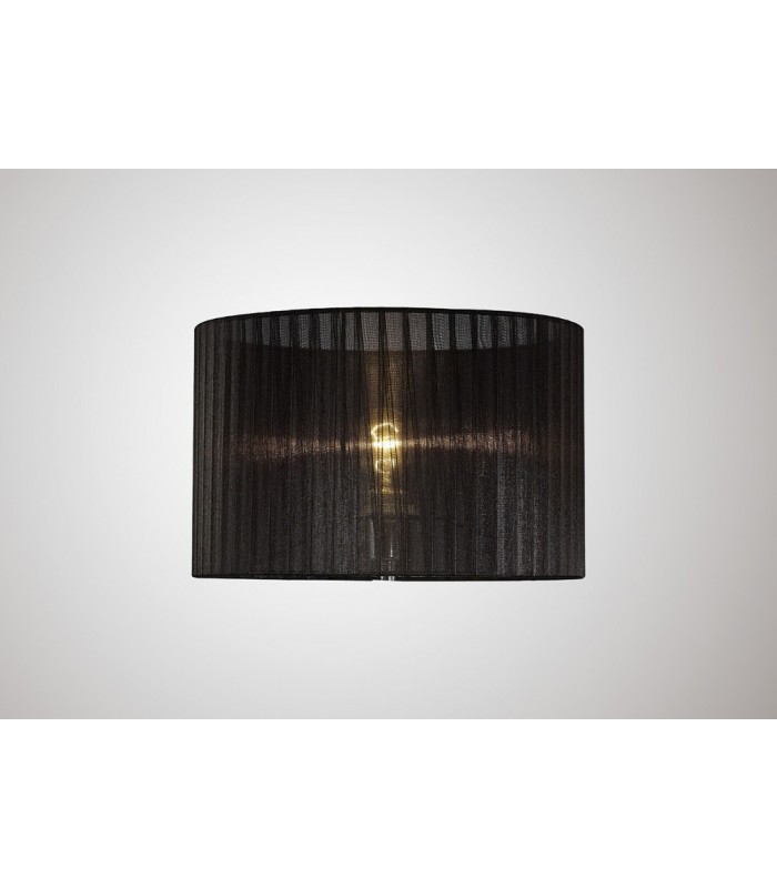 Round Organza Shade Black 360mm x 230mm, Suitable For Table Lamp - 2