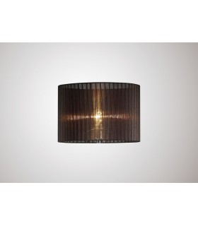 Round Organza Shade Black 380mm x 260mm, Suitable For Floor Lamp - 2