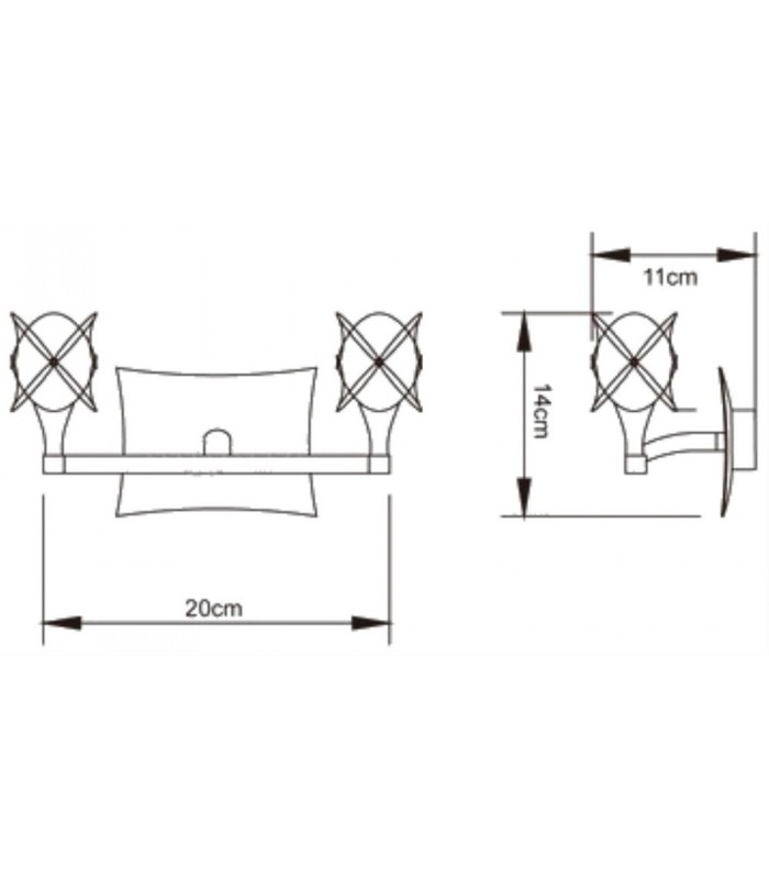 Wall Lamp Switched 2 Light G9, Antique Brass - 2