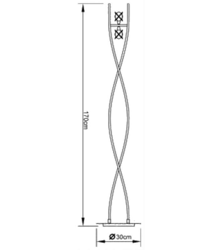 Floor Lamp 2 Light G9, Antique Brass - 2
