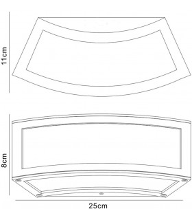 E27 Flush Wall Lamp 1 Light E27, Polished Chrome, White Acrylic - 2