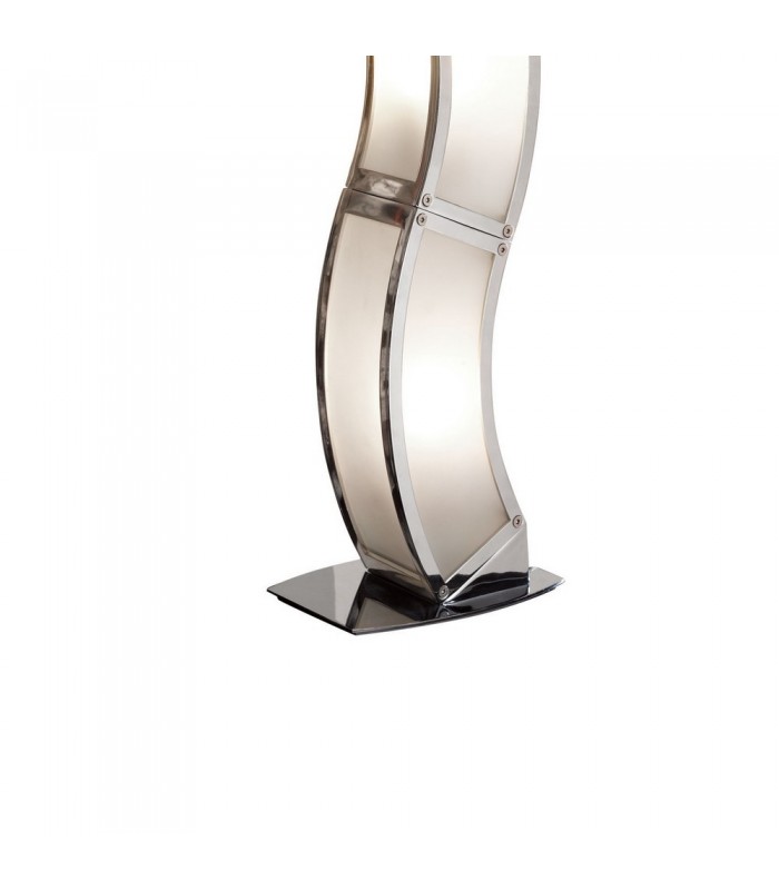 E27 Table Lamp 2 Light E27, Polished Chrome, White Acrylic - 3