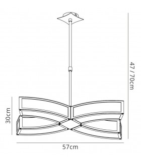 E27 Ceiling Pendant 4 Light E27, Polished Chrome, White Acrylic - 2