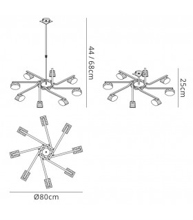 Ceiling Pendant 8 Light G9, Polished Chrome - 2