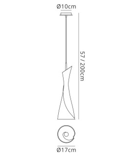 Ceiling Pendant 1 Light E27, Satin Nickel - 2