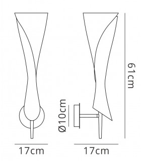 Wall Lamp Switched 1 Light E14, Satin Nickel - 2