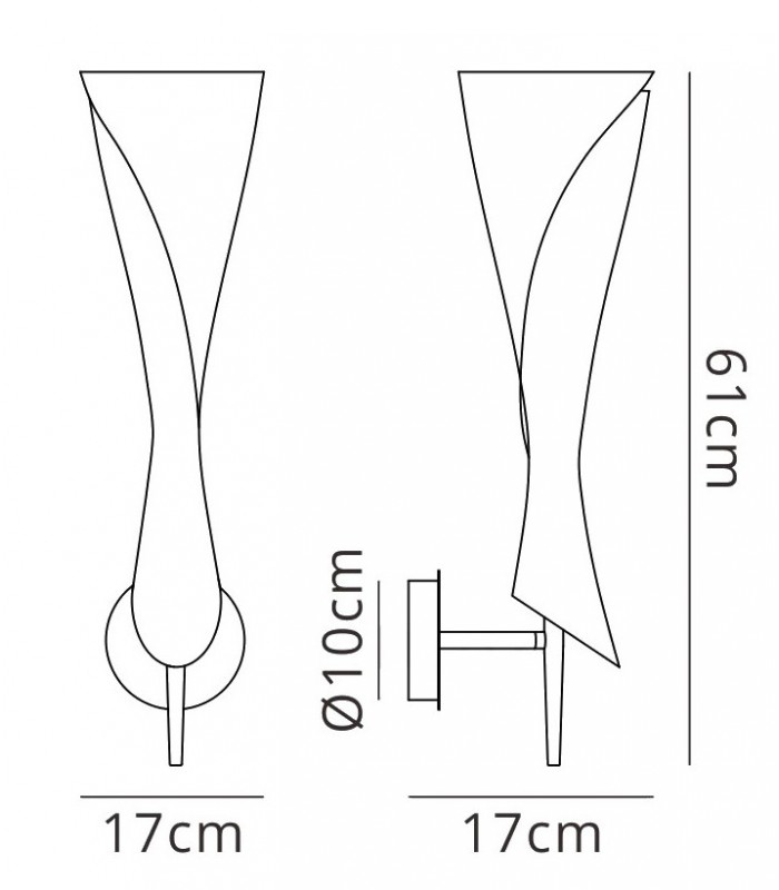 Wall Lamp Switched 1 Light E14, Satin Nickel - 2