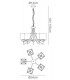 Ceiling Pendant 5 Light E14, Polished Chrome with Black Shades - 2