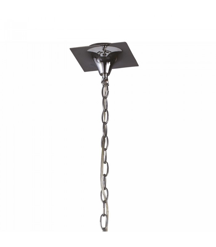 Ceiling Pendant 5 Light E14, Polished Chrome with Black Shades - 3