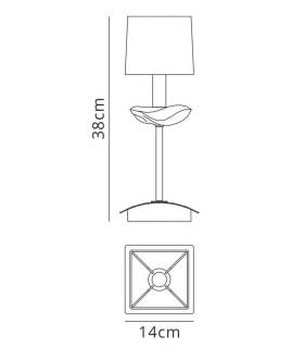 Table Lamp 1 Light E14, Polished Chrome with Black Shade - 2