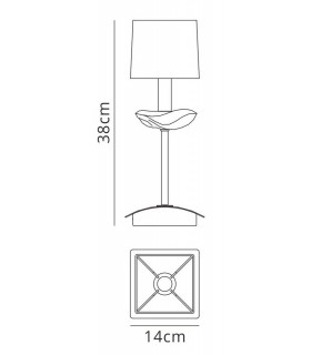 Table Lamp 1 Light E14, Polished Chrome with Cream Shade - 2