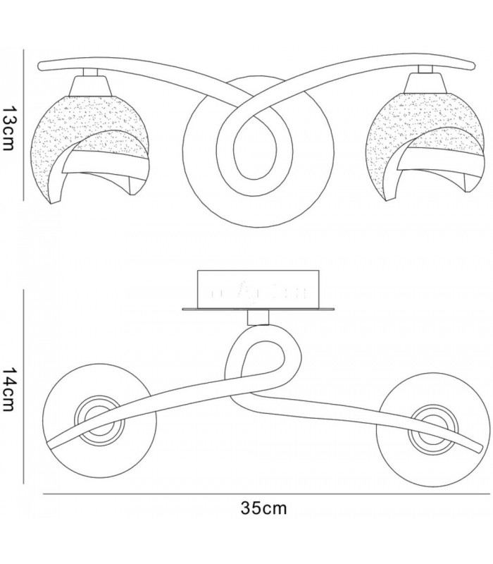 Wall Lamp Switched 2 Light G9, Black Chrome - 2