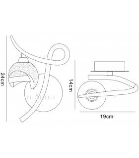 Wall Lamp Left Switched 1 Light G9, Black Chrome - 2