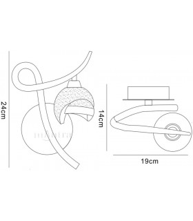 Wall Lamp Right Switched 1 Light G9, Black Chrome - 2
