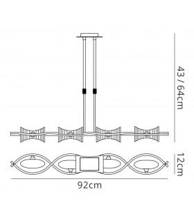 Telescopic 4 Light G9 Line, Antique Brass - 2
