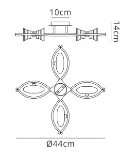 Semi Flush Ceiling 4 Light G9, Antique Brass - 2