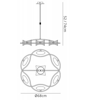 Telescopic Semi Flush 6 Light G9 Round, Polished Chrome - 2