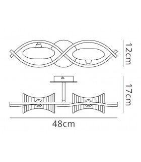 Semi Flush Ceiling 2 Light G9, Antique Brass - 2