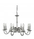 8 Light Chandelier Satin Silver Finish, E14 - 1
