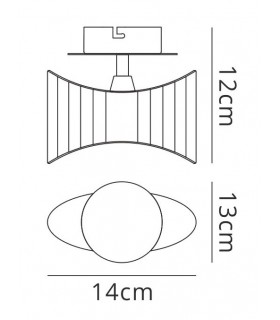 Surface Mounted Ceiling 1 Light G9, Antique Brass - 2