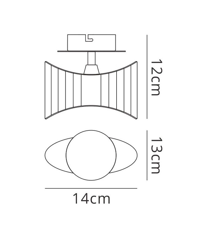 Surface Mounted Ceiling 1 Light G9, Antique Brass - 2