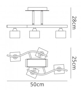 Semi Flush Ceiling 4 Light G9, Antique Brass - 2