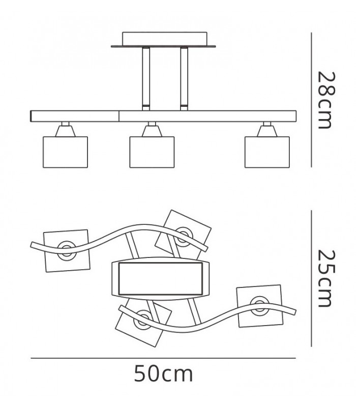 Semi Flush Ceiling 4 Light G9, Antique Brass - 2