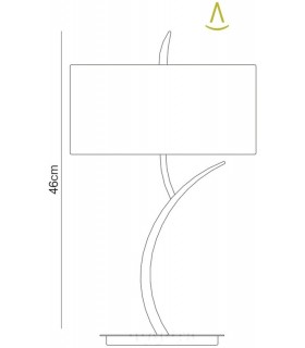 Table Lamp 2 Light E27 Large, Polished Chrome with White Round Shade - 2