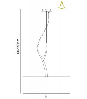 Ceiling Pendant 3 Light E27, Anthracite with White Round Shade - 2